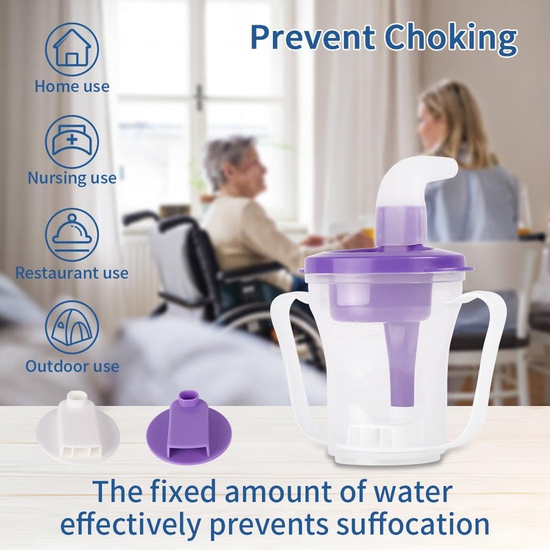 Ehucon Dysphagia Regulating Drinking Cup for Swallowing and Disorders People,Dispenses 5cc or 10cc of Liquid Each Time,No Thickener is Used.Helps to Prevent Choking - Image 4